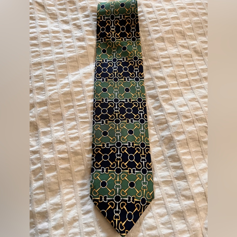Vintage Paolo Gucci Horsebit Equestrian Silk Tie